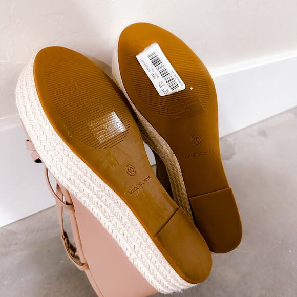Steve Madden Whitlee Platform Espadrille Wedge Sandals Tan Beige Size 10 NWT - Picture 8 of 10